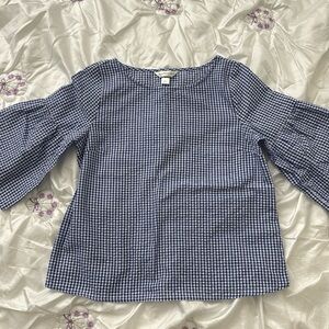 Christopher & Banks gingham top with bell sleeves